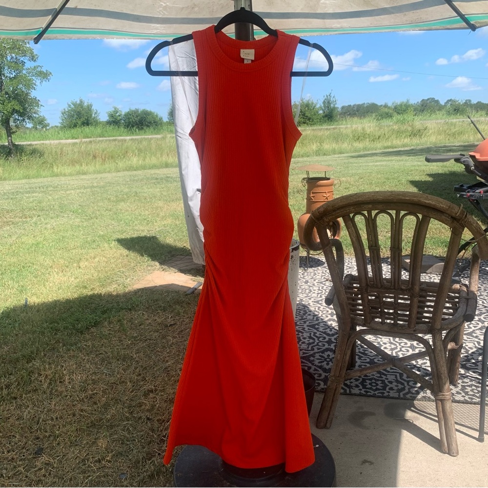 A New Day Red Halter Sheath Maxi Dress